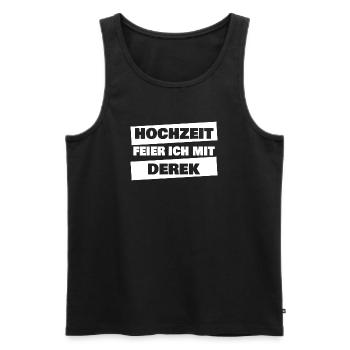 Bachelor Party Derek - Men's Premium Organic Tank Top - black - Front - AI Model Male 178 light (178cm)