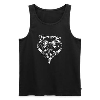 Herz Schleife Ringe Trauzeichen - Männer Premium Bio Tank Top - Schwarz - Vorne - Michal (187cm)