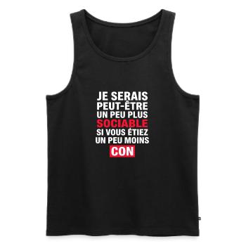 I might be a little more sociable - Men's Premium Organic Tank Top - black - Front - AI Model Male 178 light (178cm)