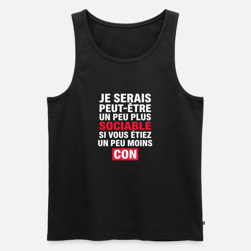 Vielleicht bin ich ein bisschen geselliger - Männer Premium Bio Tank Top - Schwarz