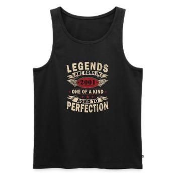 LEGENDE 2001, JAHRGANG 2001 - Männer Premium Bio Tank Top - Schwarz - Vorne - AI Model Male 178 light (178cm)