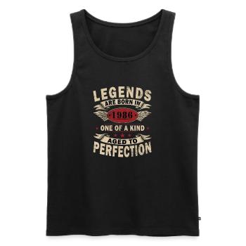 Édition limitée vintage anniversaire 1986 - Débardeur bio Premium Homme - noir - Devant - Michal (187cm)