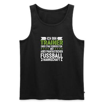 I'm the coach of a crazy football team - Men's Premium Organic Tank Top - black - Front - AI Model Male 178 light (178cm)