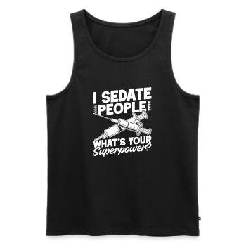Anesthesiologist Your Superpower Anesthesia - Männer Premium Bio Tank Top - Schwarz - Vorne - AI Model Male 178 light (178cm)