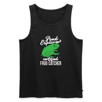Frog Catcher Pond Explorer Certified Frog - Men's Premium Organic Tank Top - black - Front - AI Model Male 178 light (178cm)