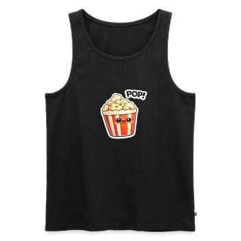 Kawaii Popcorn Smile Design - Men's Premium Organic Tank Top - black - Front - Michal (187cm)