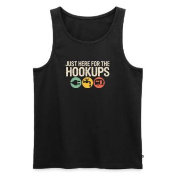Hookups Trio: Wohnmobil-Camping-Ikonen - Männer Premium Bio Tank Top - Schwarz - Vorne - AI Model Male 178 light (178cm)