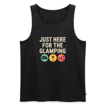 Je suis juste là pour le Glamping - Débardeur bio Premium Homme - noir - Devant - Michal (187cm)