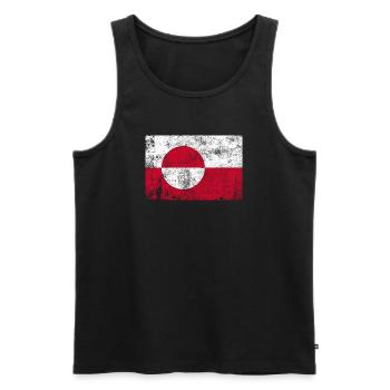 Groenland / Drapeau du Groenland Grunge Rétro Vintage - Débardeur bio Premium Homme - noir - Devant - AI Model Male 178 light (178cm)