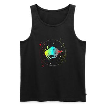 Horoscope astrologique du Taureau : signe du zodiaque - Débardeur bio Premium Homme - noir - Devant - AI Model Male 178 light (178cm)