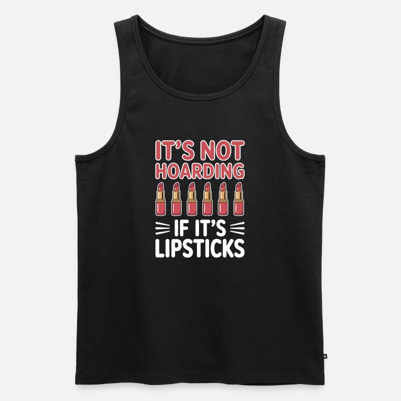Lippenstift Sprüche Lustige Lippenstift Geschenk - Männer Premium Bio Tank Top - Schwarz