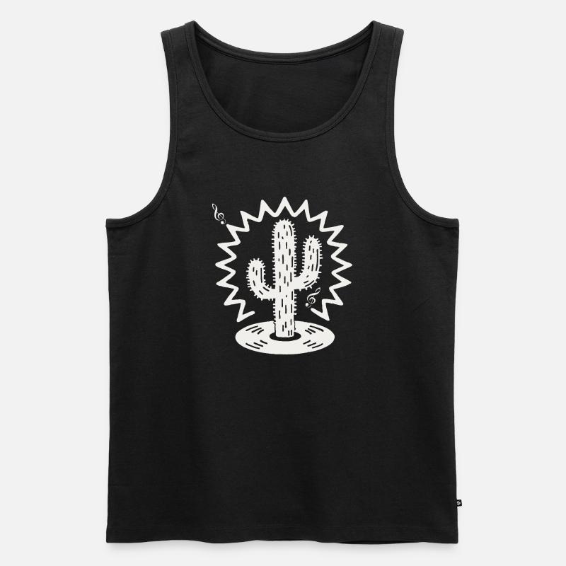 Cactus Serenade Silhouette - Männer Premium Bio Tank Top - Schwarz