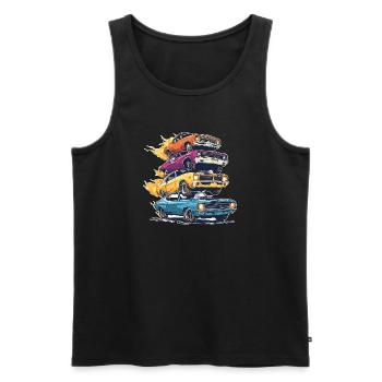 Just A Boy Who Loves Cars Toddler Graphic - Men's Premium Organic Tank Top - black - Front - AI Model Male 178 light (178cm)