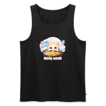 Ramen Cat Kanagawa Pastel - Men's Premium Organic Tank Top - black - Front - AI Model Male 178 light (178cm)