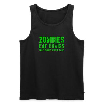 Zombies eat brains - Don ́t worry - you are safe - Men's Premium Organic Tank Top - black - Front - Michal (187cm)