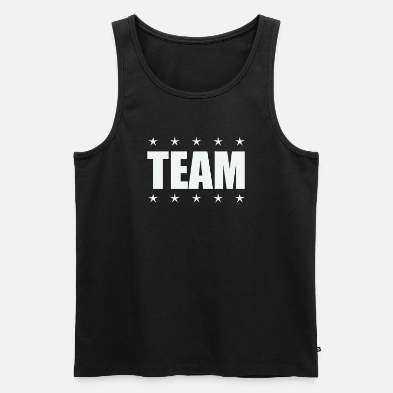 Team mit Sternen - Männer Premium Bio Tank Top - Schwarz