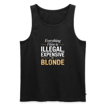 Everything I Love Illegal Expensive Blonde Männer - Männer Premium Bio Tank Top - Schwarz - Vorne - AI Model Male 178 light (178cm)