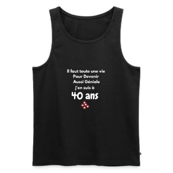 I'm at 40 years old - Men's Premium Organic Tank Top - black - Front - Michal (187cm)