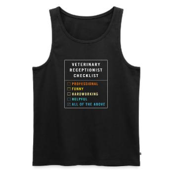 Veterinarian, Receptionist, Veterinarian, Secretary - Men's Premium Organic Tank Top - black - Front - AI Model Male 178 light (178cm)
