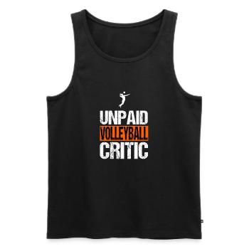 Unbezahlter Volleyballkritiker Lustiger Sporttrainer - Männer Premium Bio Tank Top - Schwarz - Vorne - Michal (187cm)