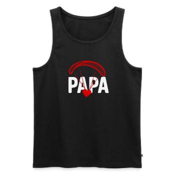 Dad Paraglider with Heart - Men's Premium Organic Tank Top - black - Front - AI Model Male 178 light (178cm)