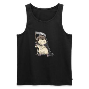 Hedgehog Halloween Grim Reaper - Men's Premium Organic Tank Top - black - Front - Michal (187cm)
