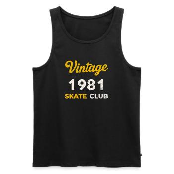 Vintage 1981 Skate Club Retro Birth Year - Men's Premium Organic Tank Top - black - Front - Michal (187cm)