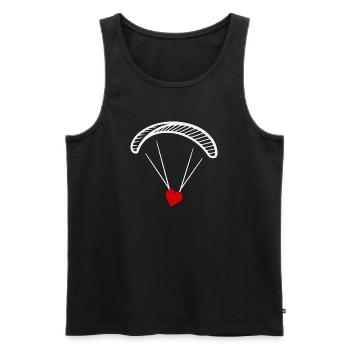 Paragleiter - Gleitschirm mit Herz - Valentinstag  - Männer Premium Bio Tank Top - Schwarz - Vorne - Michal (187cm)