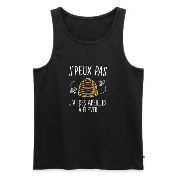 Je Peux Pas J'Ai Abeilles Apiculture Cadeau - Débardeur bio Premium Homme - noir - Devant - Michal (187cm)