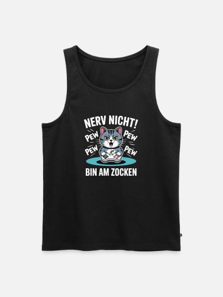Courage Not I Gaming Cat Design - Débardeur bio Premium Homme - noir