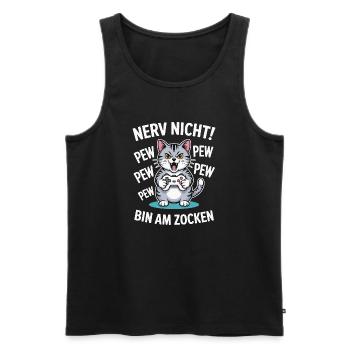 Courage Not I Gaming Cat Design - Débardeur bio Premium Homme - noir - Devant - AI Model Male 178 light (178cm)