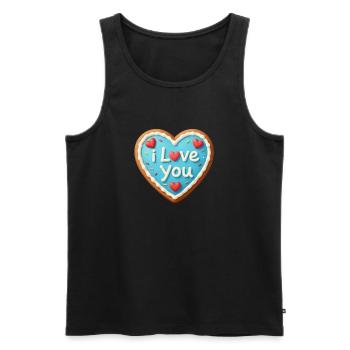 Valentine's Day Heart Gift Valentine's Day - Men's Premium Organic Tank Top - black - Front - Michal (187cm)