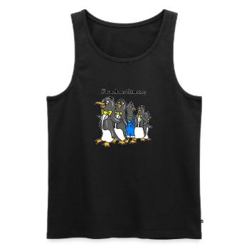 Frackordnung - Lustiger Pinguin Cartoon - Männer Premium Bio Tank Top - Schwarz - Vorne - Michal (187cm)