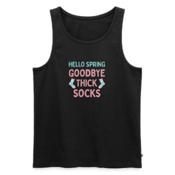 Hello Spring Goodbye Thick Socks - Men's Premium Organic Tank Top - black - Front - AI Model Male 178 light (178cm)