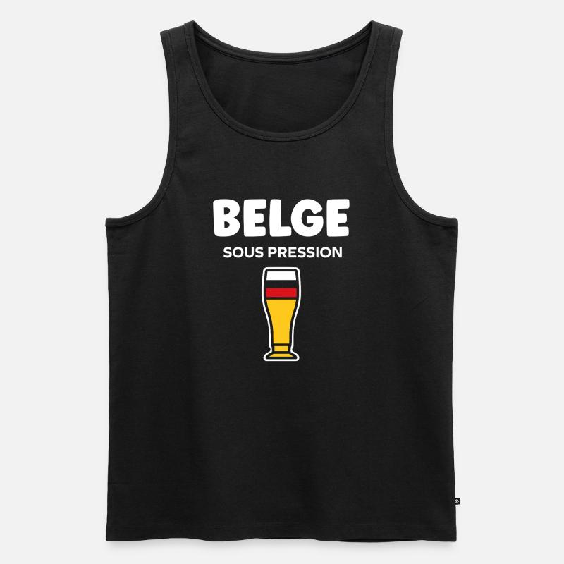 Belgisches Druckglasbier - Männer Premium Bio Tank Top - Schwarz