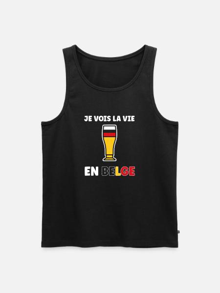 Belgian Life Stylized Beer Glass - Men's Premium Organic Tank Top - black