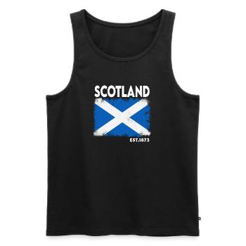 Schottland Saltire-Wappen 1873 - Männer Premium Bio Tank Top - Schwarz - Vorne - AI Model Male 178 light (178cm)