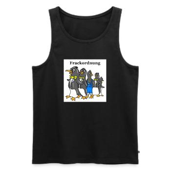 Lustiger Pinguin Cartoon – Frackordnung Motiv weiß - Männer Premium Bio Tank Top - Schwarz - Vorne - Michal (187cm)