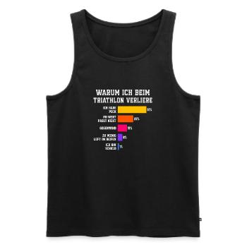 Warum ich beim Triathlon verliere Triathlon - Männer Premium Bio Tank Top - Schwarz - Vorne - Michal (187cm)