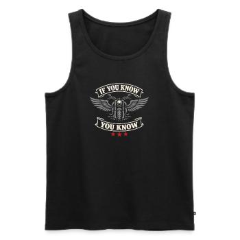 Why we ride motorcycles, - Men's Premium Organic Tank Top - black - Front - Michal (187cm)