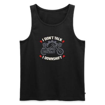 Why we ride motorcycles, - Men's Premium Organic Tank Top - black - Front - Michal (187cm)