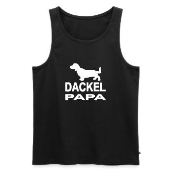 Dackel - Männer Premium Bio Tank Top - Schwarz - Vorne - AI Model Male 178 light (178cm)