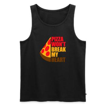 Pizza Won't Break My Heart Food Love Humor - Men's Premium Organic Tank Top - black - Front - AI Model Male 178 light (178cm)