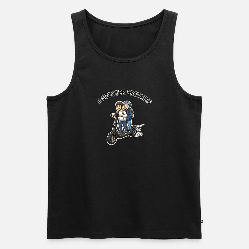 E-Scooter Brüder Duo - Männer Premium Bio Tank Top - Schwarz