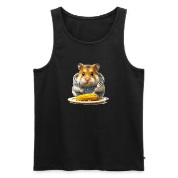 Küchenhamster beim Maisfest - Männer Premium Bio Tank Top - Schwarz - Vorne - Michal (187cm)