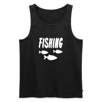 Angling - Men's Premium Organic Tank Top - black - Front - Michal (187cm)