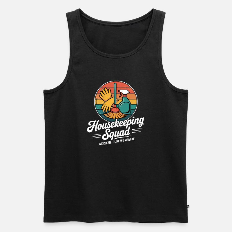 Lustiges Putzen Design - Männer Premium Bio Tank Top - Schwarz