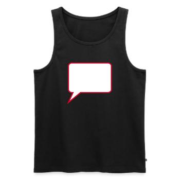 Personnalisez votre propre bande dessinée en bulles de dialogue - Débardeur bio Premium Homme - noir - Devant - AI Model Male 178 light (178cm)