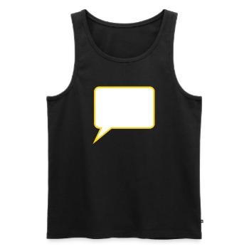 Personnalisez votre propre bande dessinée en bulles de dialogue - Débardeur bio Premium Homme - noir - Devant - AI Model Male 178 light (178cm)