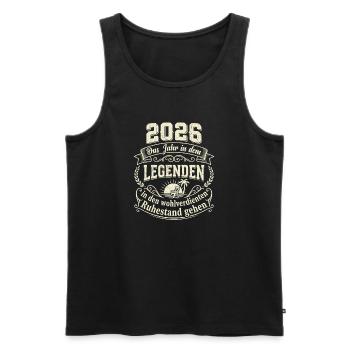2026 Retirement Retiree Pensioner Legend Gift - Men's Premium Organic Tank Top - black - Front - AI Model Male 178 light (178cm)